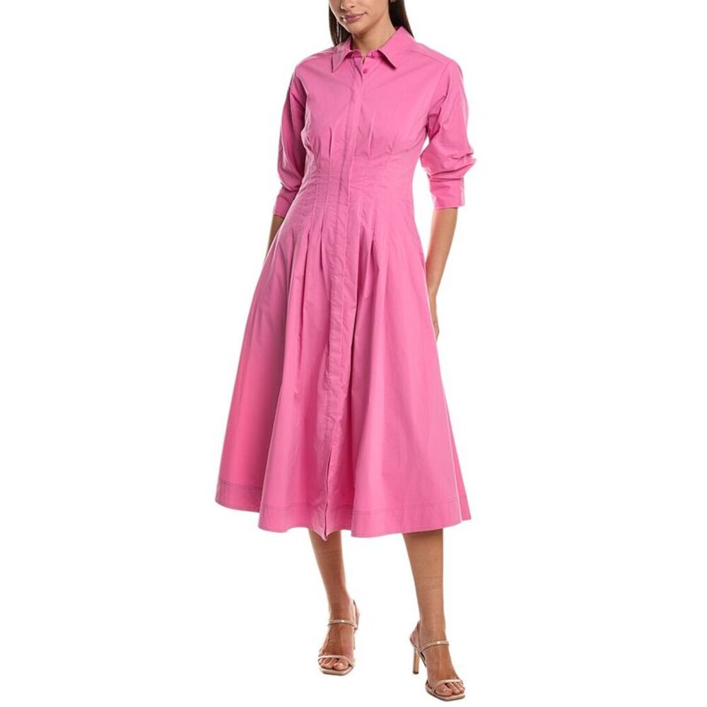 Simkhai Womens  Jazz Pintuck Midi Dress, Pink